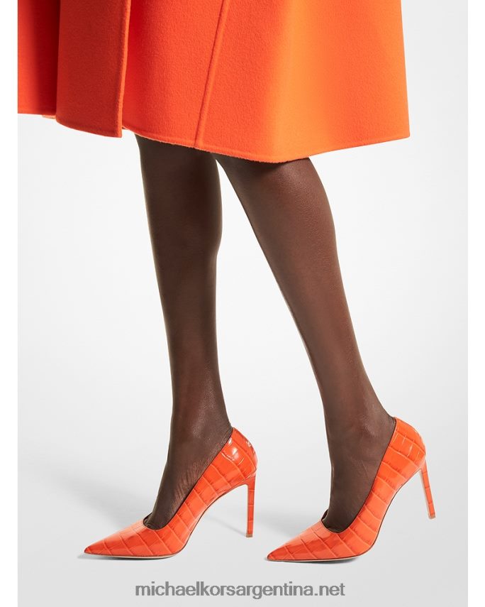 mujer naranja salón collection martine de piel grabada de cocodrilo Michael Kors T46HB02320