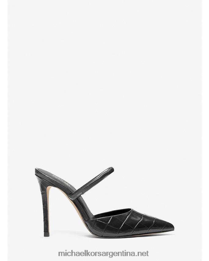 mujer negro mules jessa de piel repujada de cocodrilo Michael Kors T46HB02283