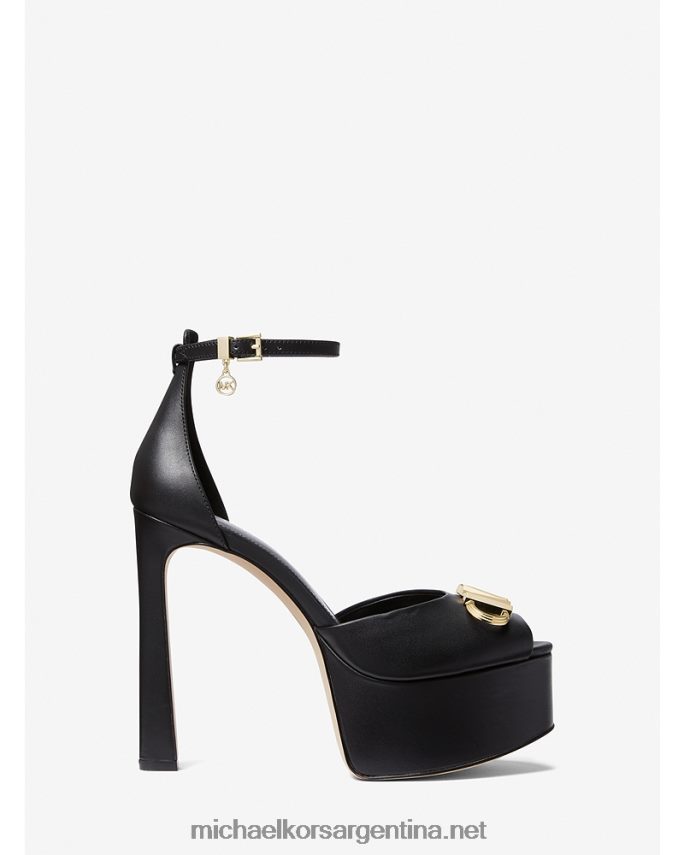 mujer negro zapatos de salón martina de piel con punta abierta y plataforma Michael Kors T46HB02279