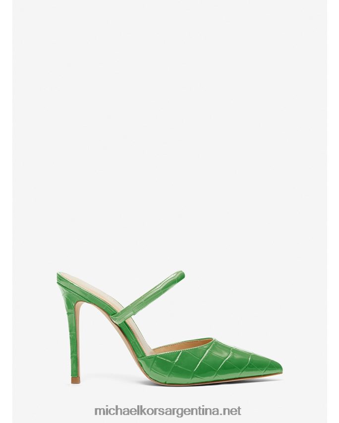 mujer verde palmera mules jessa de piel repujada de cocodrilo Michael Kors T46HB02285