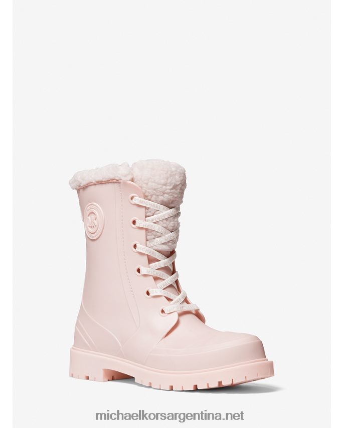 mujer Rosa suave bota de lluvia de pvc con forro de borrego sintético montaigne Michael Kors T46HB02150