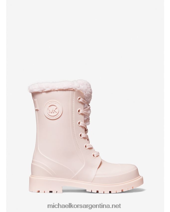 mujer Rosa suave bota de lluvia de pvc con forro de borrego sintético montaigne Michael Kors T46HB02150