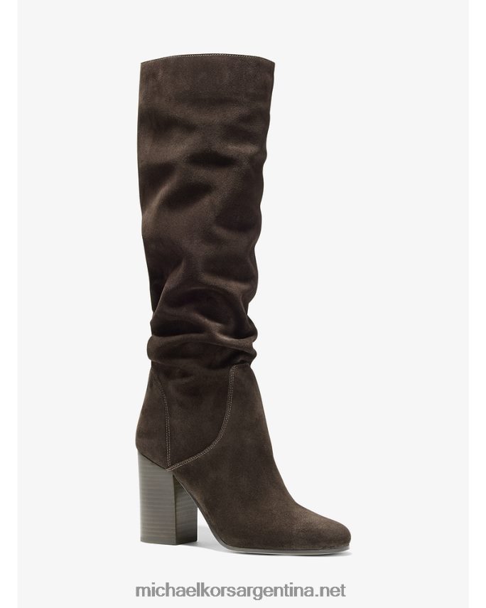 mujer chocolate bota de gamuza leigh Michael Kors T46HB02124