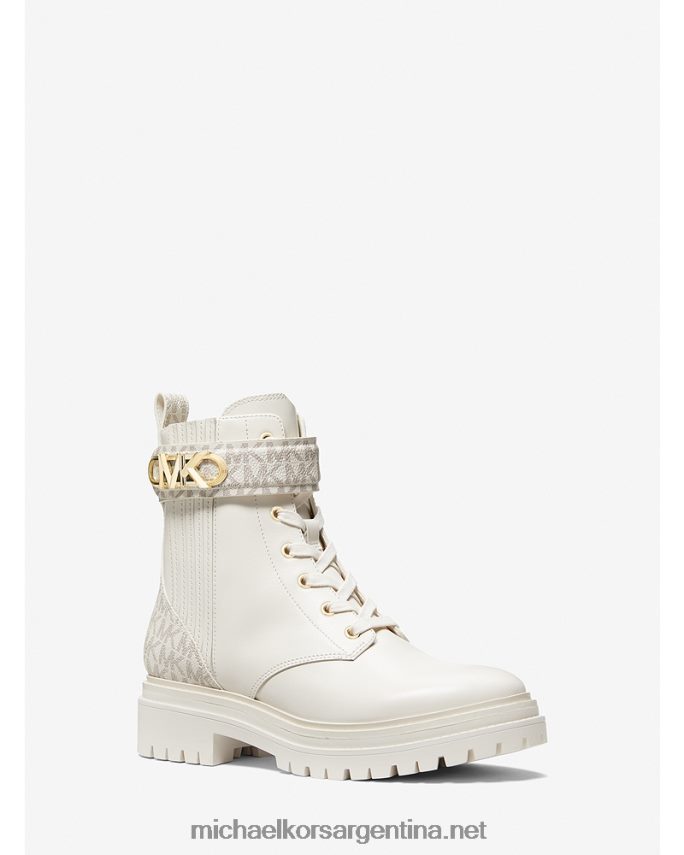 mujer crema bota de combate de cuero parker Michael Kors T46HB02112