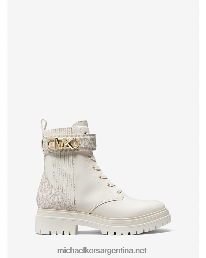 mujer crema bota de combate de cuero parker Michael Kors T46HB02112