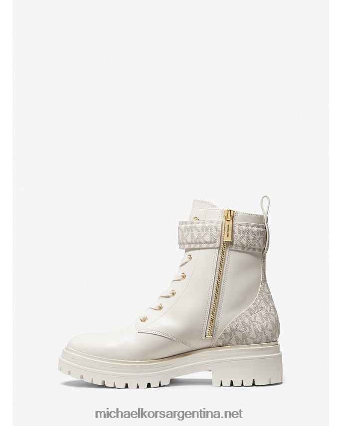 mujer crema bota de combate de cuero parker Michael Kors T46HB02112