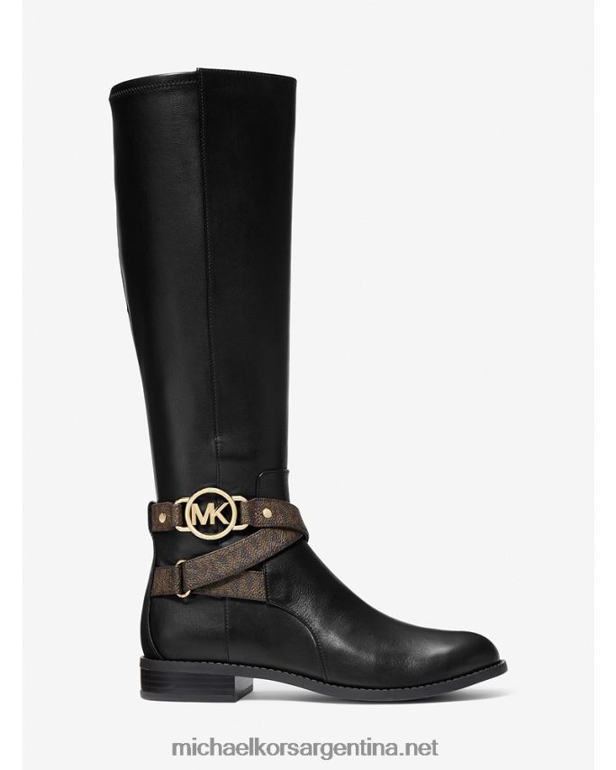 mujer marrón oscuro bota rory de piel y logo Michael Kors T46HB02132