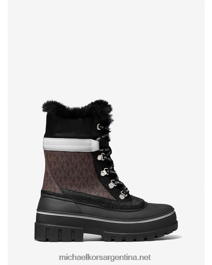 mujer marrón oscuro botas de nieve con forro de piel sintética y logo ozzie Michael Kors T46HB02187