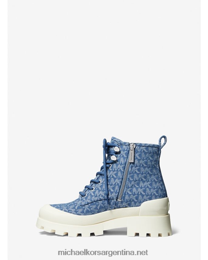 mujer mezclilla Bota militar payton de jacquard de mezclilla Michael Kors T46HB02116