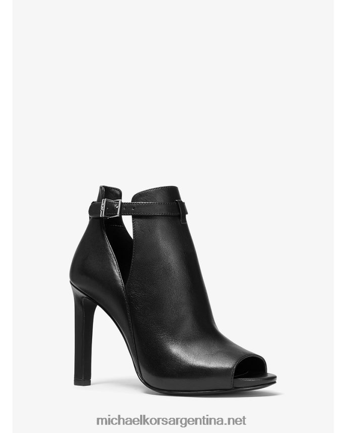 mujer negro Botín de piel Lawson con puntera abierta Michael Kors T46HB02089