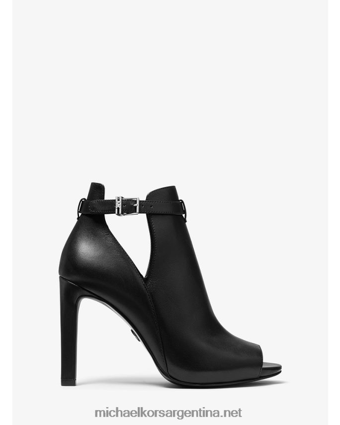 mujer negro Botín de piel Lawson con puntera abierta Michael Kors T46HB02089