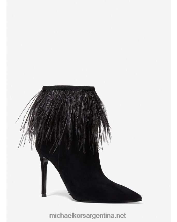 mujer negro Botines Meena de ante con detalles de plumas Michael Kors T46HB02193