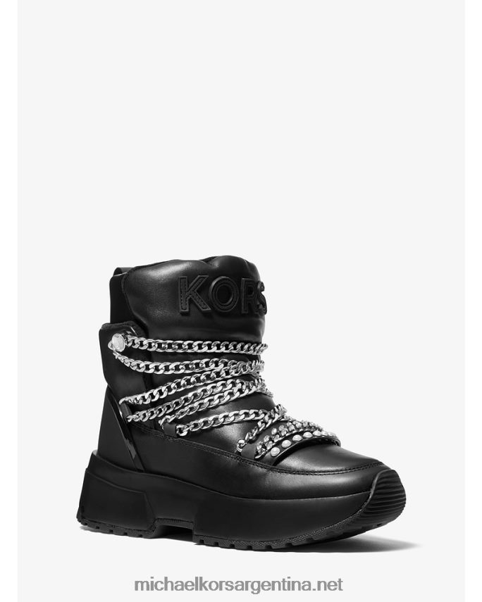 mujer negro bota de cuero casia Michael Kors T46HB02212