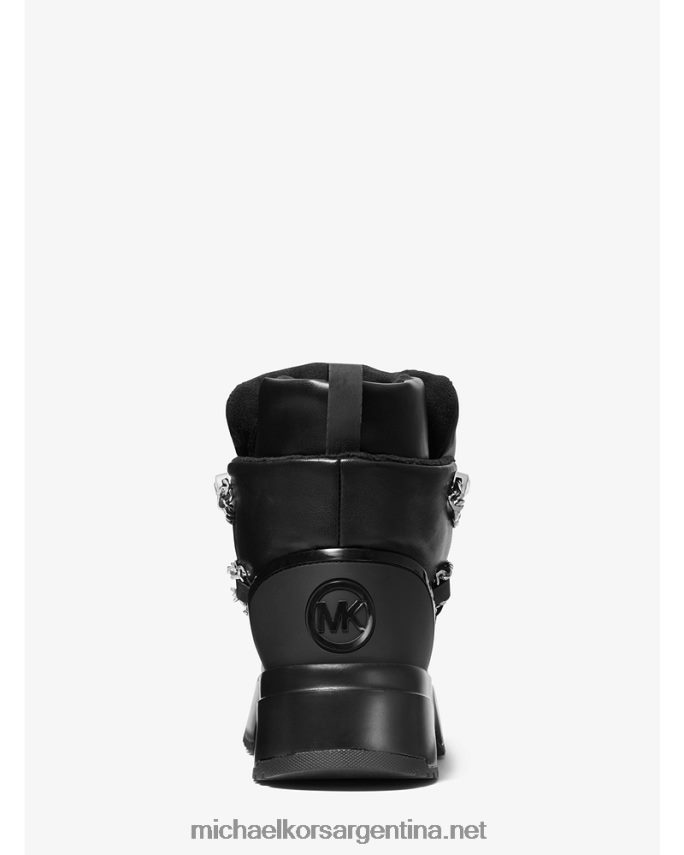 mujer negro bota de cuero casia Michael Kors T46HB02212