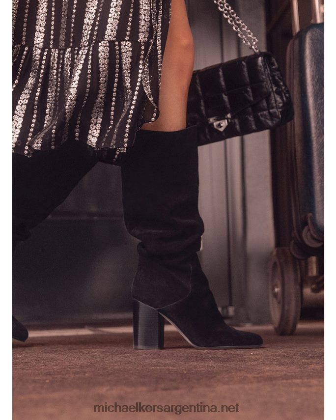 mujer negro bota de gamuza leigh Michael Kors T46HB02125