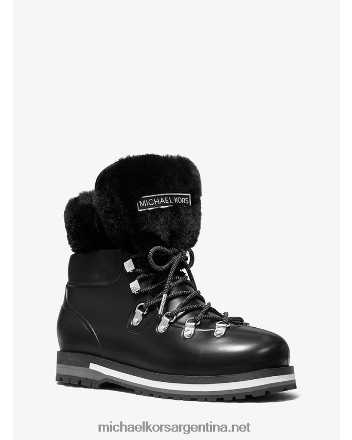 mujer negro bota de lluvia lanis de pvc y pelo sintético Michael Kors T46HB02215