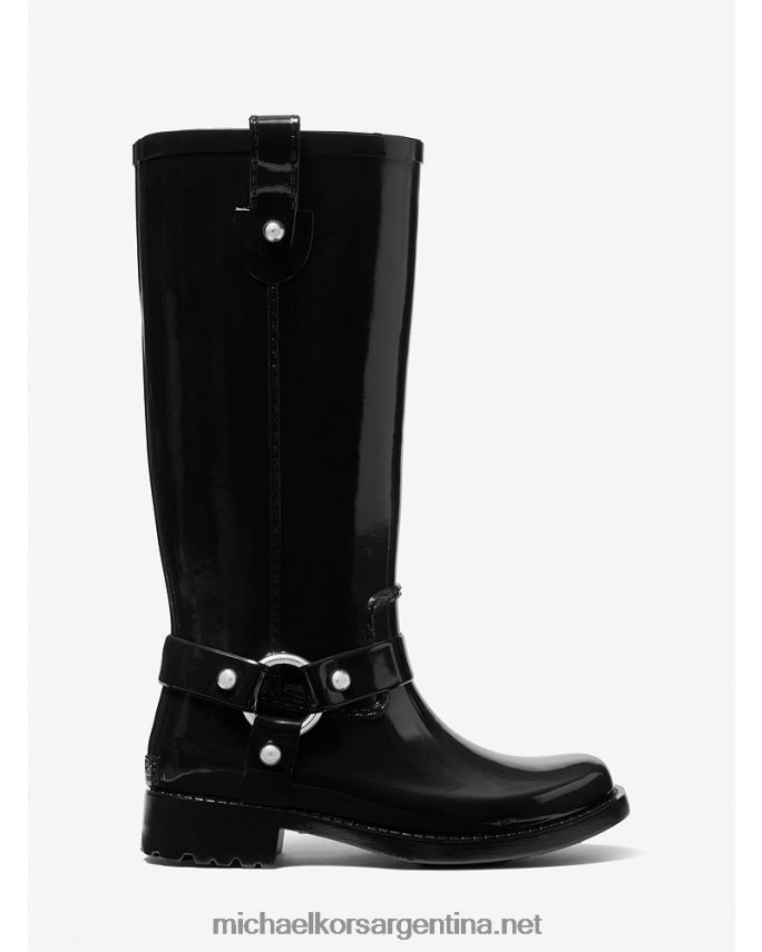mujer negro bota de lluvia tormentosa de goma hasta la rodilla Michael Kors T46HB02126
