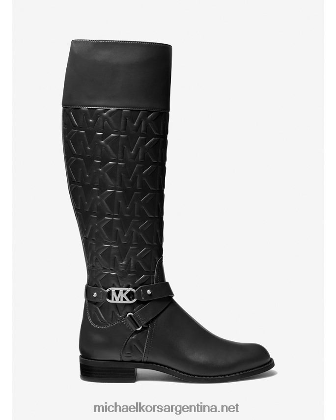 mujer negro bota de montar con relieve kincaid Michael Kors T46HB02144
