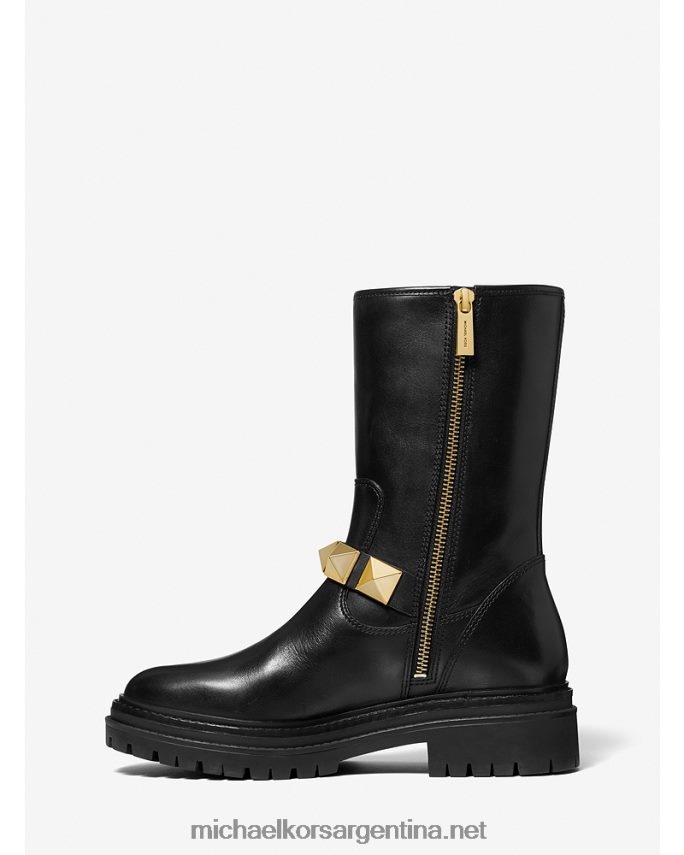 mujer negro bota layton de piel con tachuelas Michael Kors T46HB02169