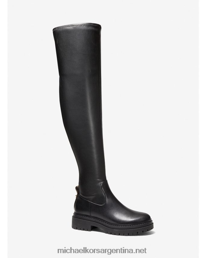 mujer negro bota por encima de la rodilla cyrus de piel sintética Michael Kors T46HB02129