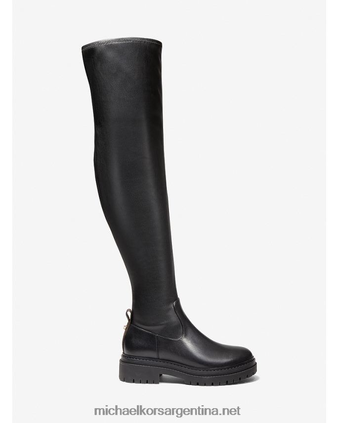 mujer negro bota por encima de la rodilla cyrus de piel sintética Michael Kors T46HB02129