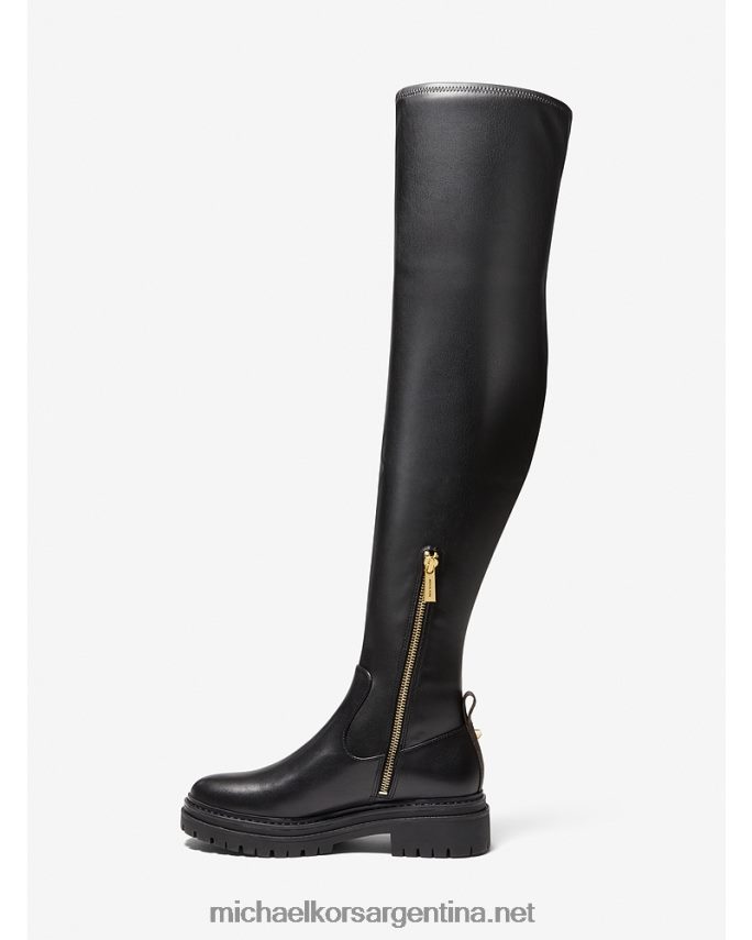 mujer negro bota por encima de la rodilla cyrus de piel sintética Michael Kors T46HB02129