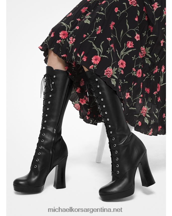 mujer negro colección deandra botas de plataforma de piel de becerro Michael Kors T46HB02220