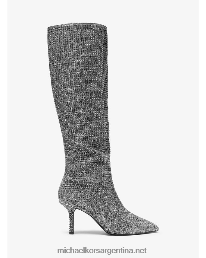 mujer negro/plata botas Katerina hasta la rodilla con detalles de cristal Michael Kors T46HB02217