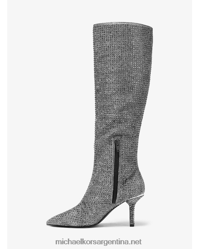 mujer negro/plata botas Katerina hasta la rodilla con detalles de cristal Michael Kors T46HB02217