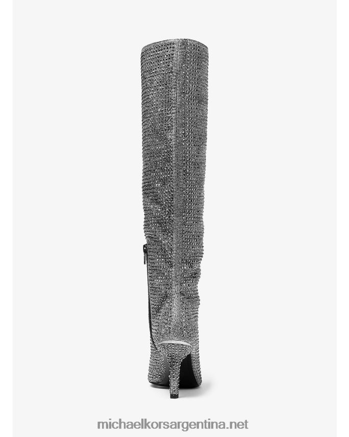 mujer negro/plata botas Katerina hasta la rodilla con detalles de cristal Michael Kors T46HB02217