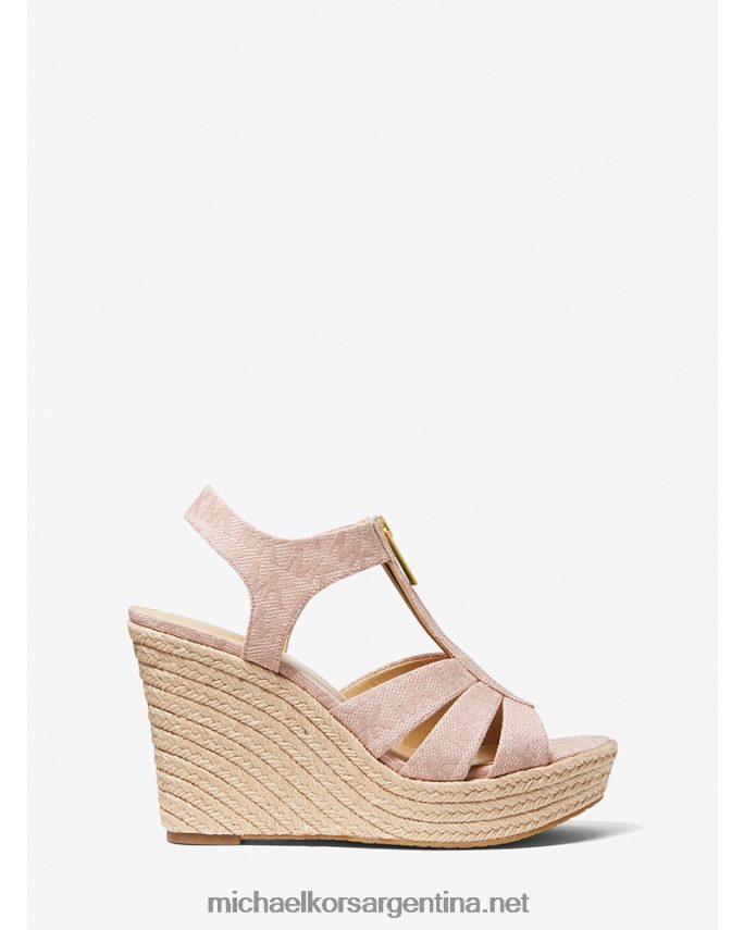 mujer Rosa suave sandalias berkley con cuña en jacquard y logo Michael Kors T46HB02328