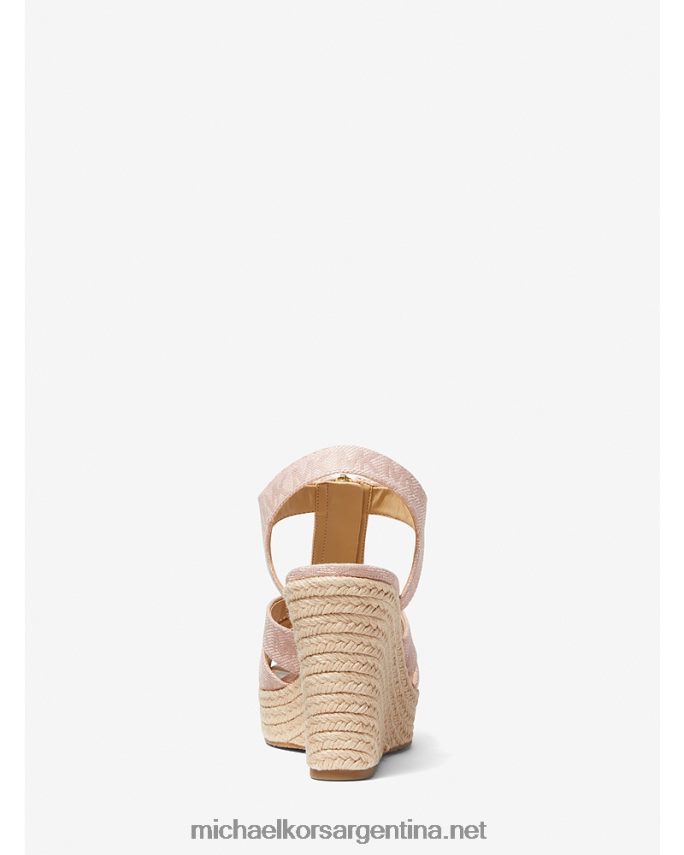 mujer Rosa suave sandalias berkley con cuña en jacquard y logo Michael Kors T46HB02328