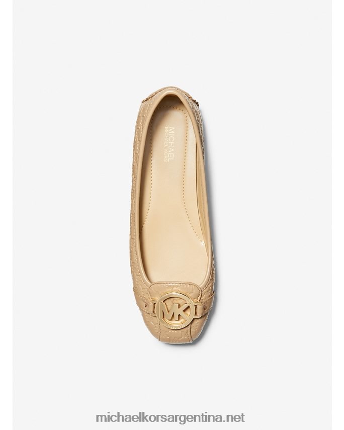 mujer camello mocasines de piel sintética con logo fulton en relieve Michael Kors T46HB02271