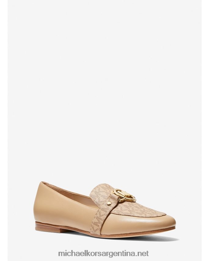 mujer camello mocasines rory de piel y logo Michael Kors T46HB02251
