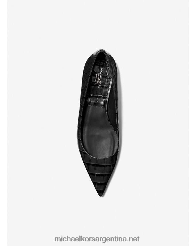 mujer negro colección agnes zapatos planos de piel grabada de cocodrilo Michael Kors T46HB02277