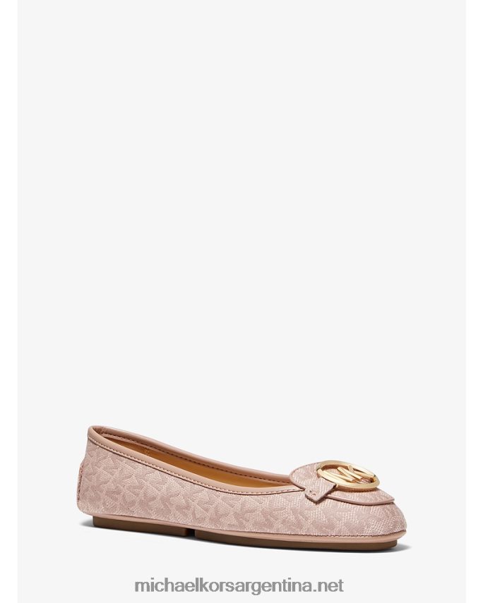 mujer rosa suave/cervatillo mocasines Lillie en jacquard con logo Michael Kors T46HB02256