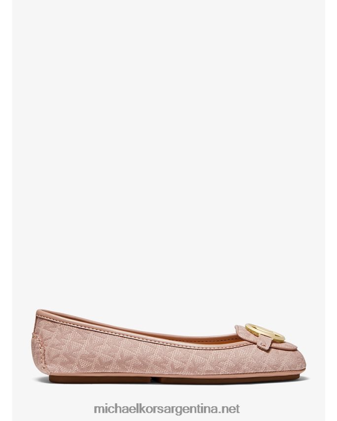 mujer rosa suave/cervatillo mocasines Lillie en jacquard con logo Michael Kors T46HB02256