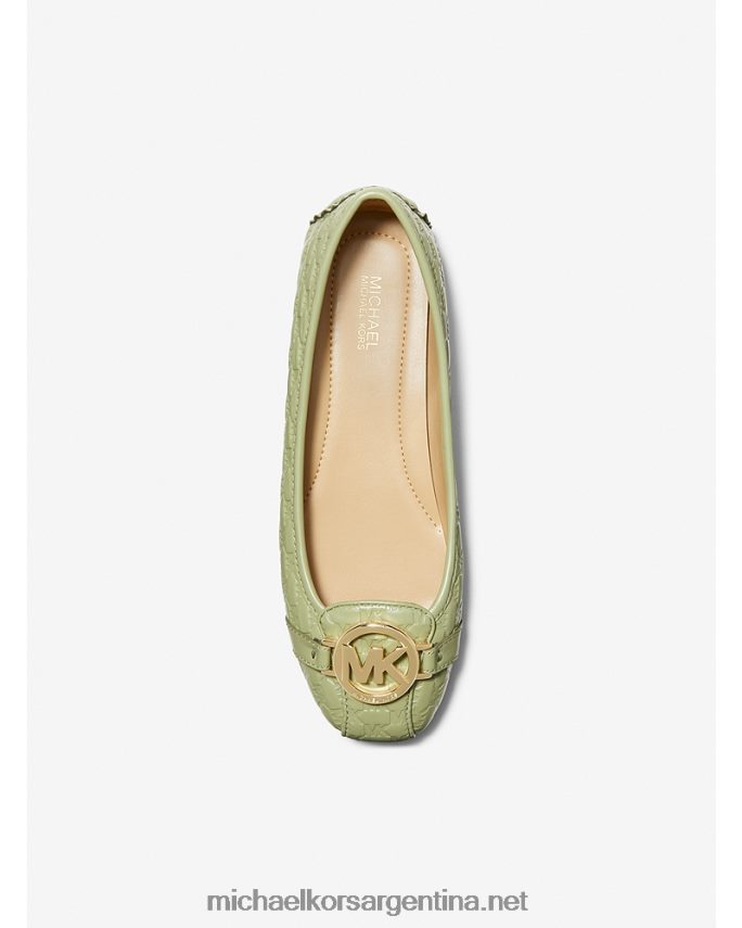 mujer salvia ligera mocasines de piel sintética con logo fulton en relieve Michael Kors T46HB02270