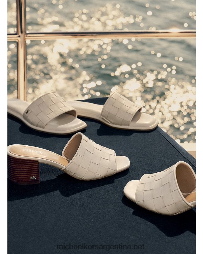 mujer Blanco óptico mule ingrid de piel entretejida Michael Kors T46HB01846