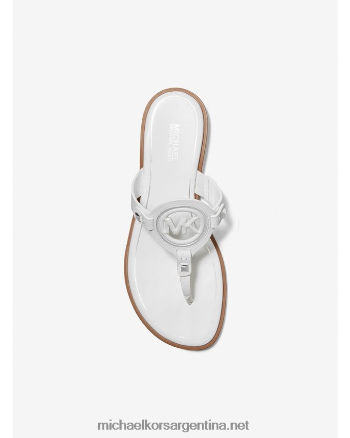 mujer Blanco óptico sandalias Aubrey con tira en T y corte de cuero Michael Kors T46HB02016