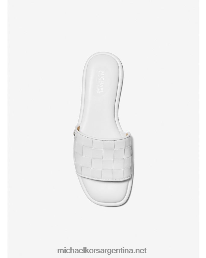 mujer Blanco óptico sandalias Hayworth de piel entretejida Michael Kors T46HB01830