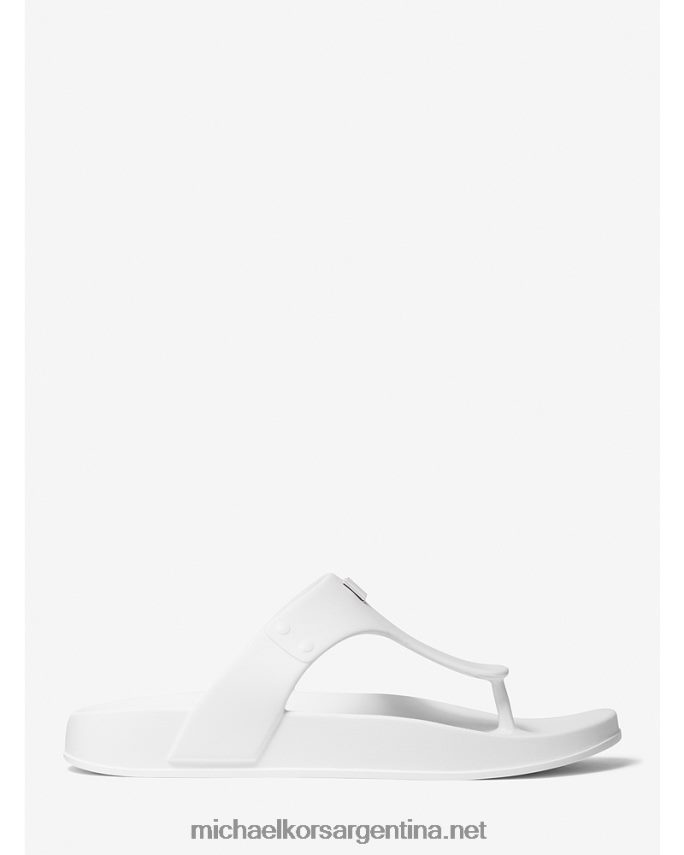 mujer Blanco óptico sandalias con correa en T de goma con logo Linsey Michael Kors T46HB02054