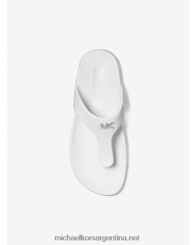 mujer Blanco óptico sandalias con correa en T de goma con logo Linsey Michael Kors T46HB02054