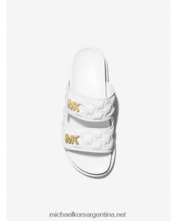 mujer Blanco óptico sandalias con logo de Stark en relieve de piel sintética Michael Kors T46HB01922