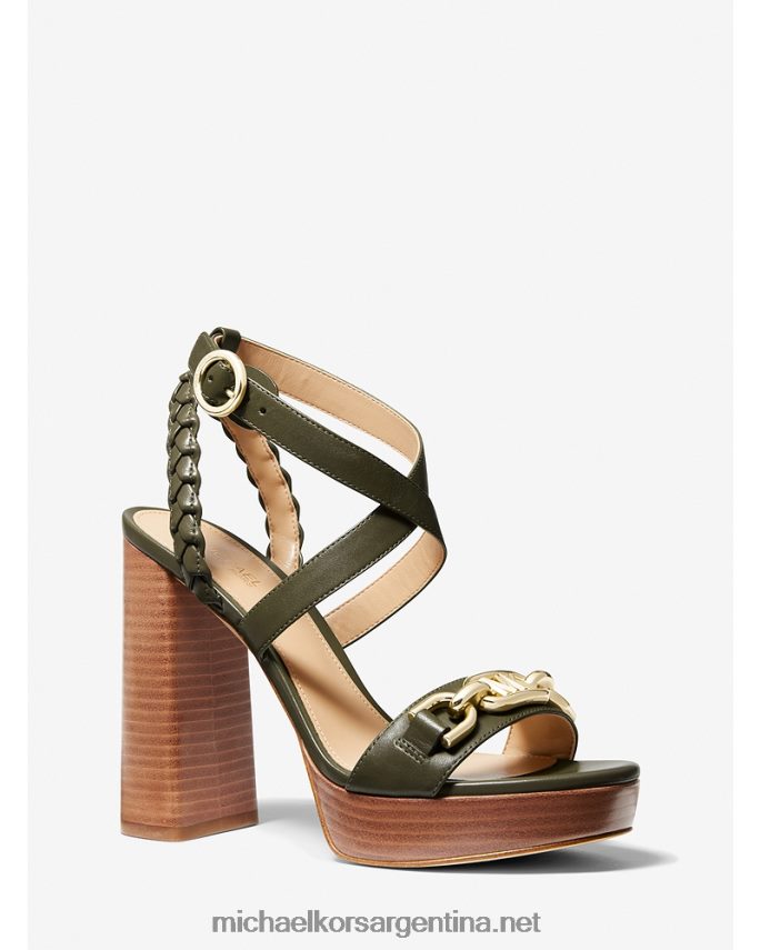 mujer aceituna sandalias Kailey de piel con plataforma y adornos Michael Kors T46HB02027