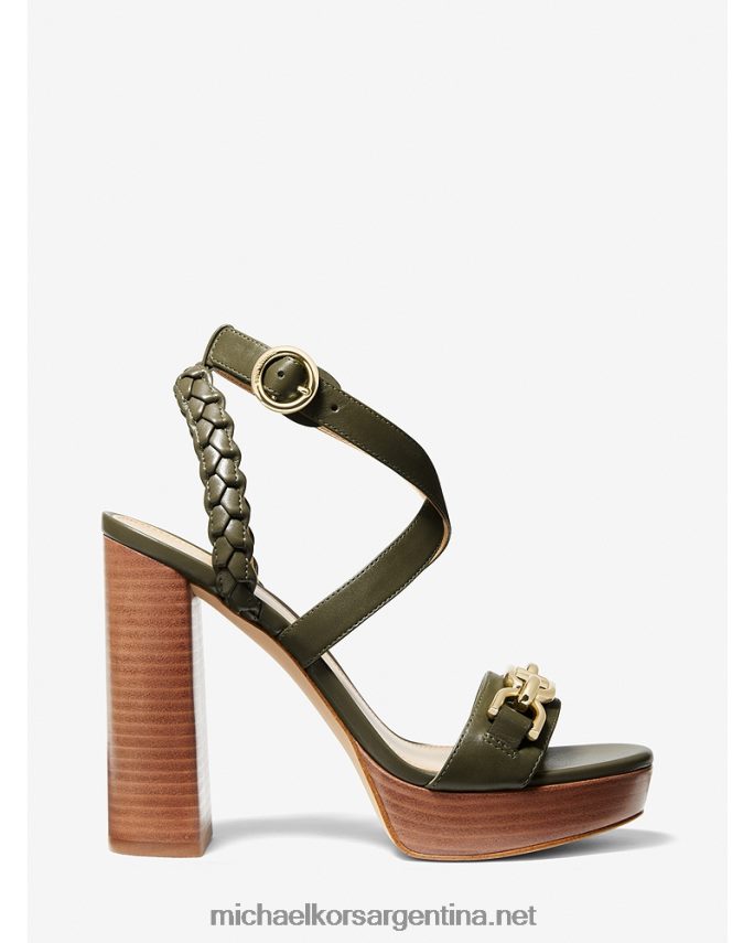 mujer aceituna sandalias Kailey de piel con plataforma y adornos Michael Kors T46HB02027