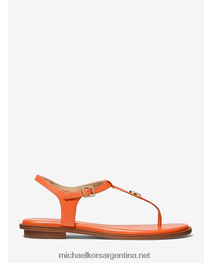 mujer albaricoque Sandalia Mallory con tira en T de piel Michael Kors T46HB01897