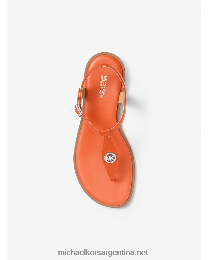 mujer albaricoque Sandalia Mallory con tira en T de piel Michael Kors T46HB01897