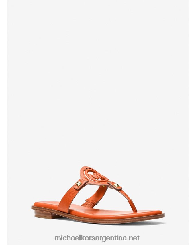 mujer amapola sandalias Aubrey con tira en T y corte de cuero Michael Kors T46HB02013