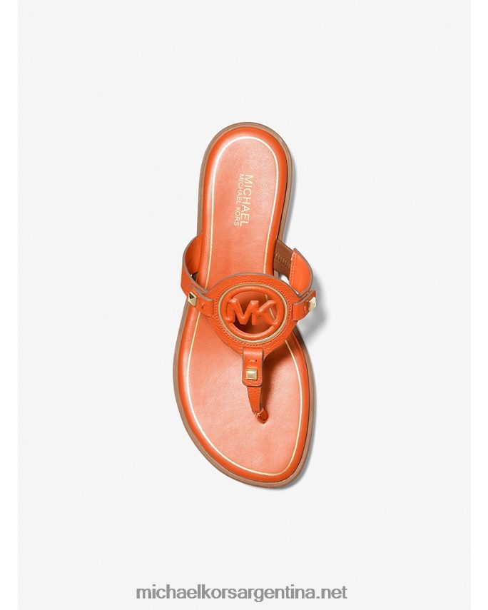 mujer amapola sandalias Aubrey con tira en T y corte de cuero Michael Kors T46HB02013